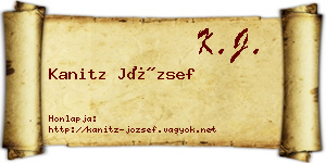 Kanitz József névjegykártya
