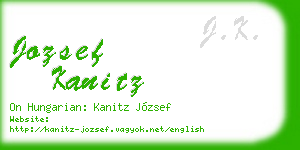 jozsef kanitz business card